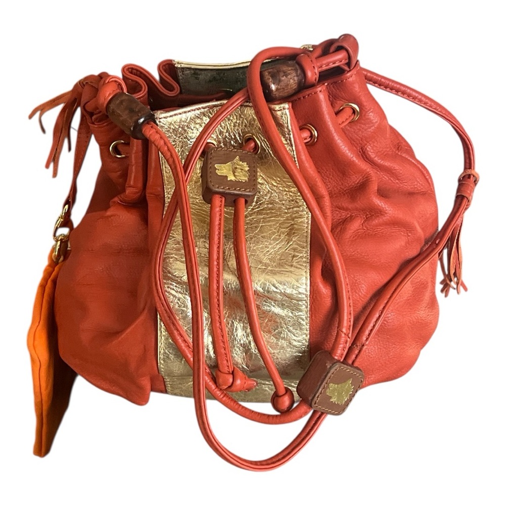 Lou Lou de la Falaise Gold and Orange Crossbody Bag with Metallic Detail - Picture 5 of 8
